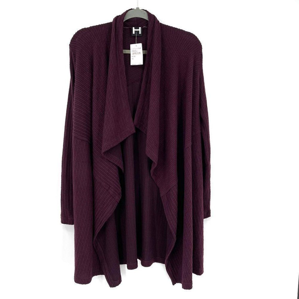 H By Bordeaux Rosewood Waterfall Open Front Long Soft Cardigan Women's XS NWT